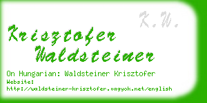 krisztofer waldsteiner business card